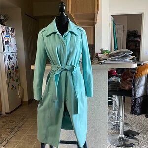 New York & Company Aqua Trench Coat